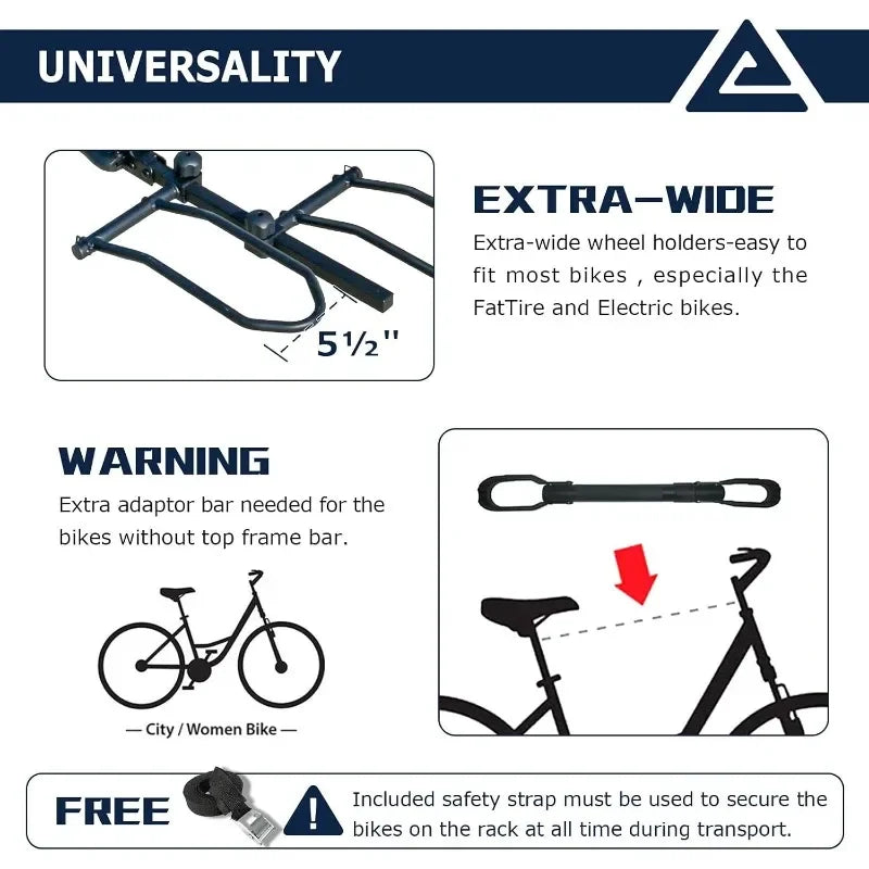 Hignconcerned 2 Bike Platform Hitch Mount Rack For Cars
