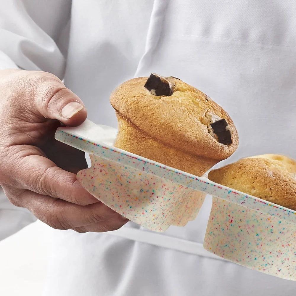 Feature Multicolor Silicone Muffin Pan Nonstick 4 Pack