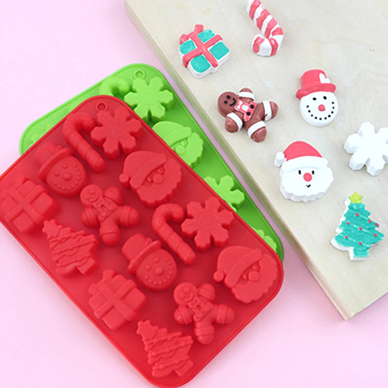 Cake Tools 14 Hole Christmas Silicone Chocolate Mold Pastry
