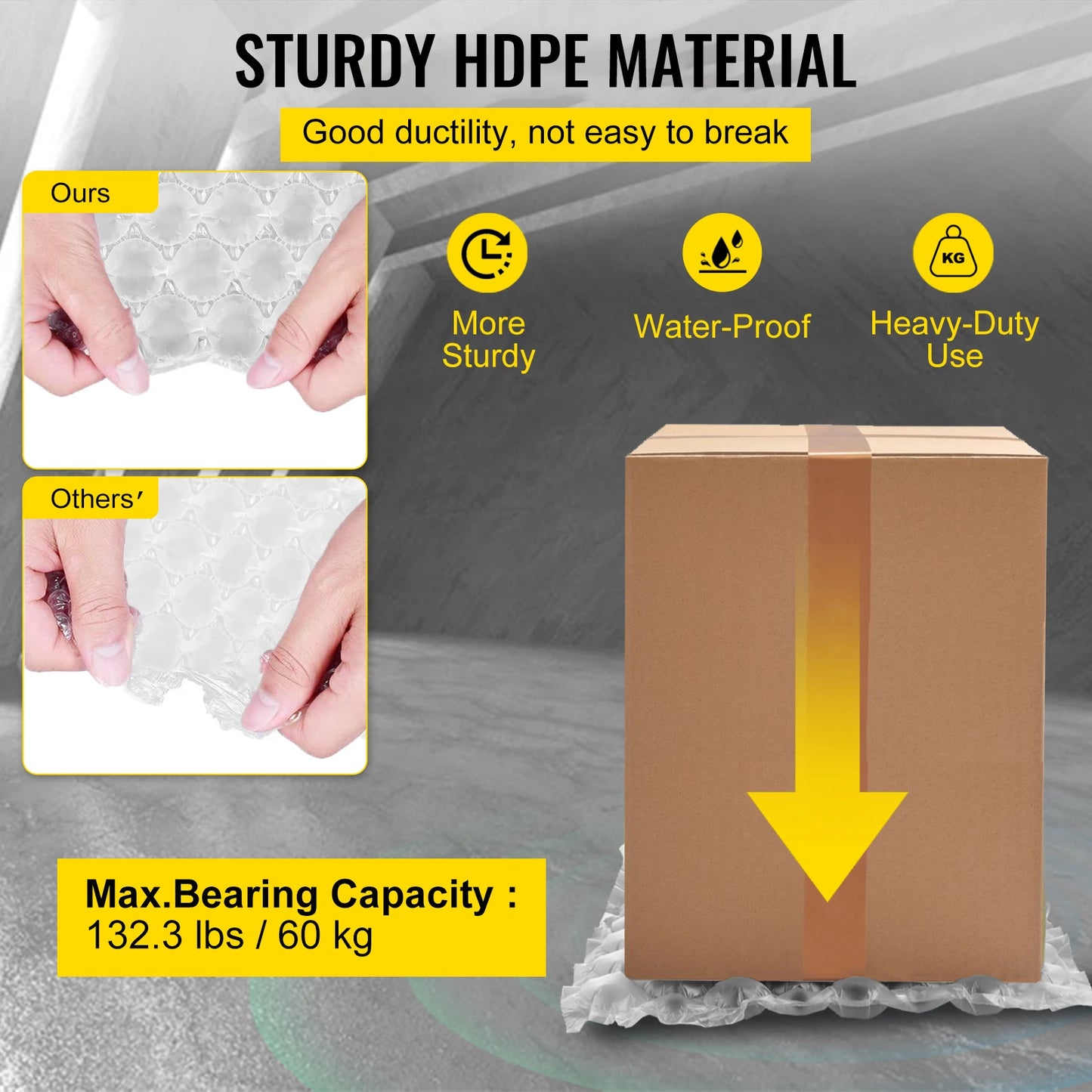 SucceBuy 984Ft Air Cushion Film Bubble Bags PE Air Cushion Wrap Film Packaging Shockproof Cushioning Rolls for Wrap Machine