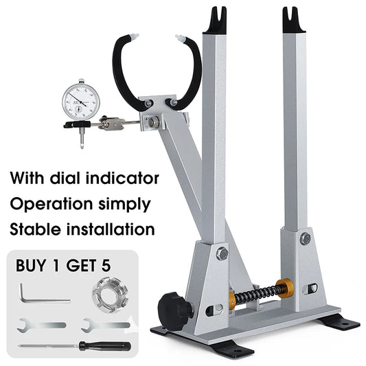 West Biking Bike Wheel Truing Stand With Dial Indicator
