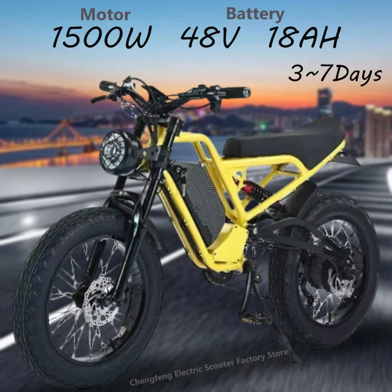 AKEZ 1500W Mountain Electric Bicycle With Removable Battery