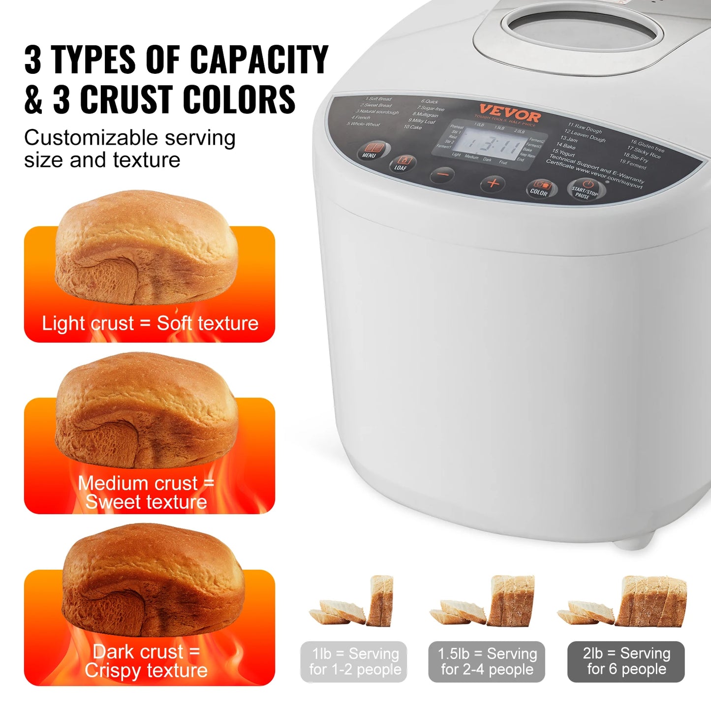 SucceBuy Bread Maker 19 In 1 Gluten Free Setting Automatic