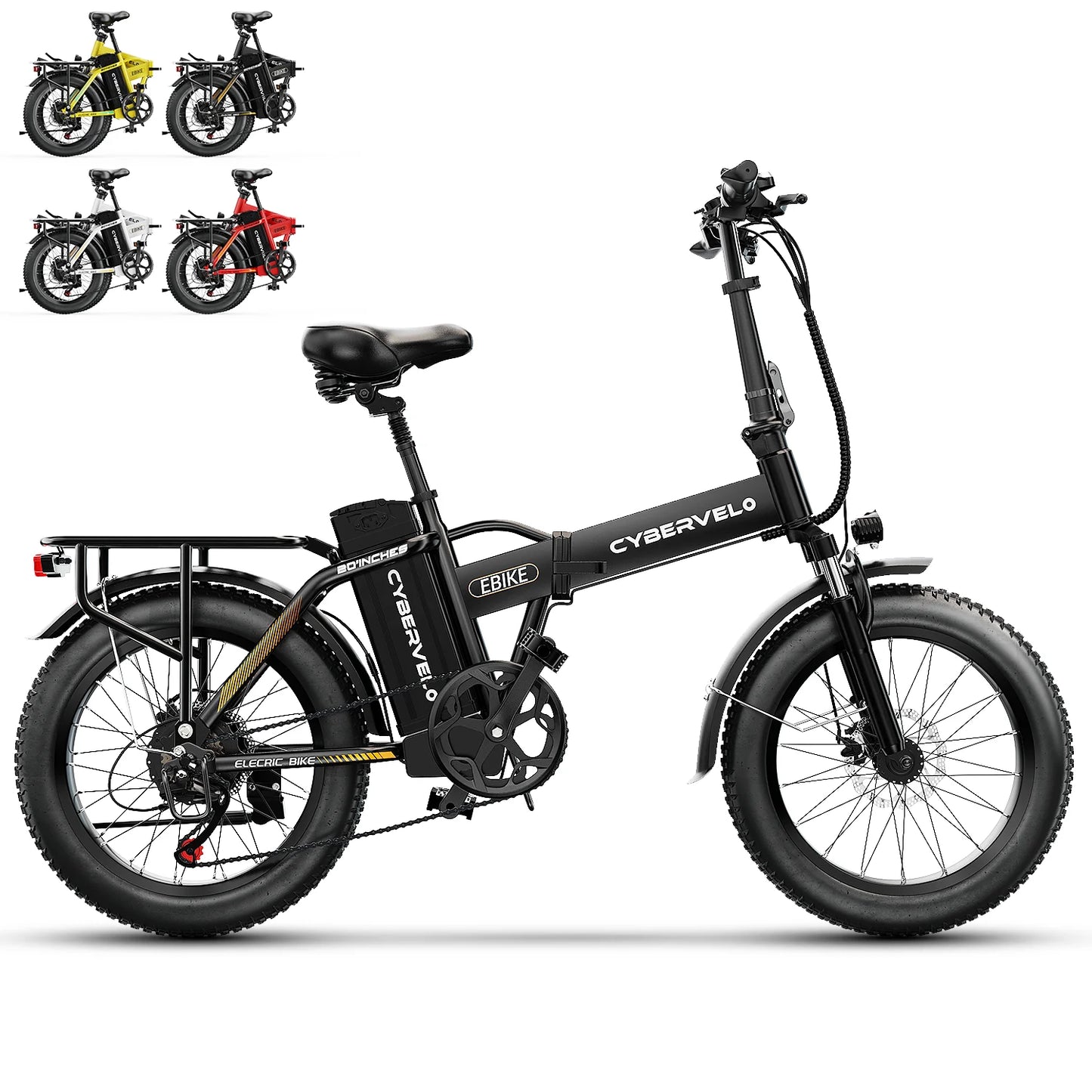 CYBERVELO 1000W Folding Electric Bike With 48V Battery