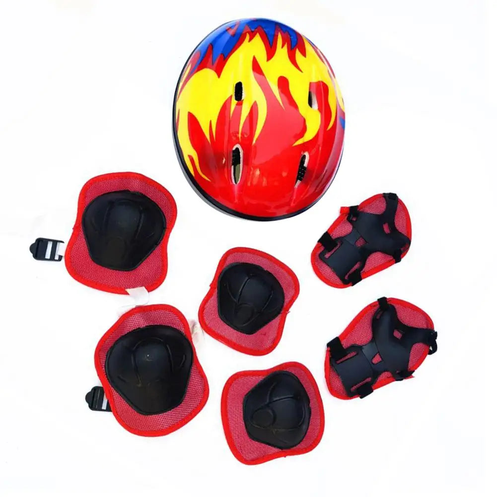 Kids Protective Gear Set Helmet Knee Elbow Wrist Pads