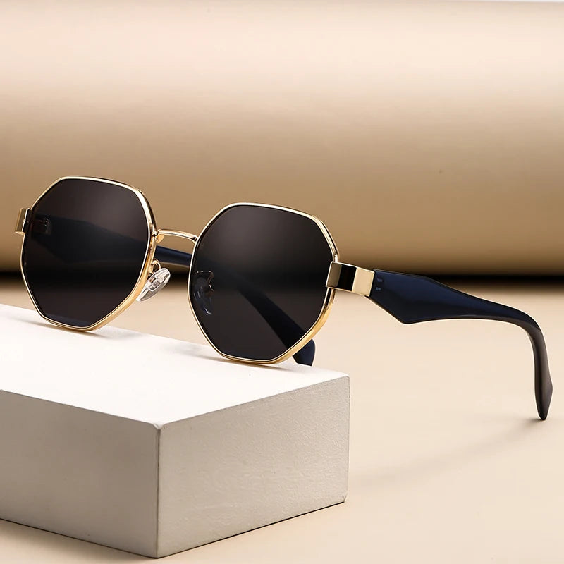 Retro Round Frame Large Frame Sunglasses New Women Sun Glasses Holiday Man Outdoor Camping Cycling Fishing Fashioneble Sunnies