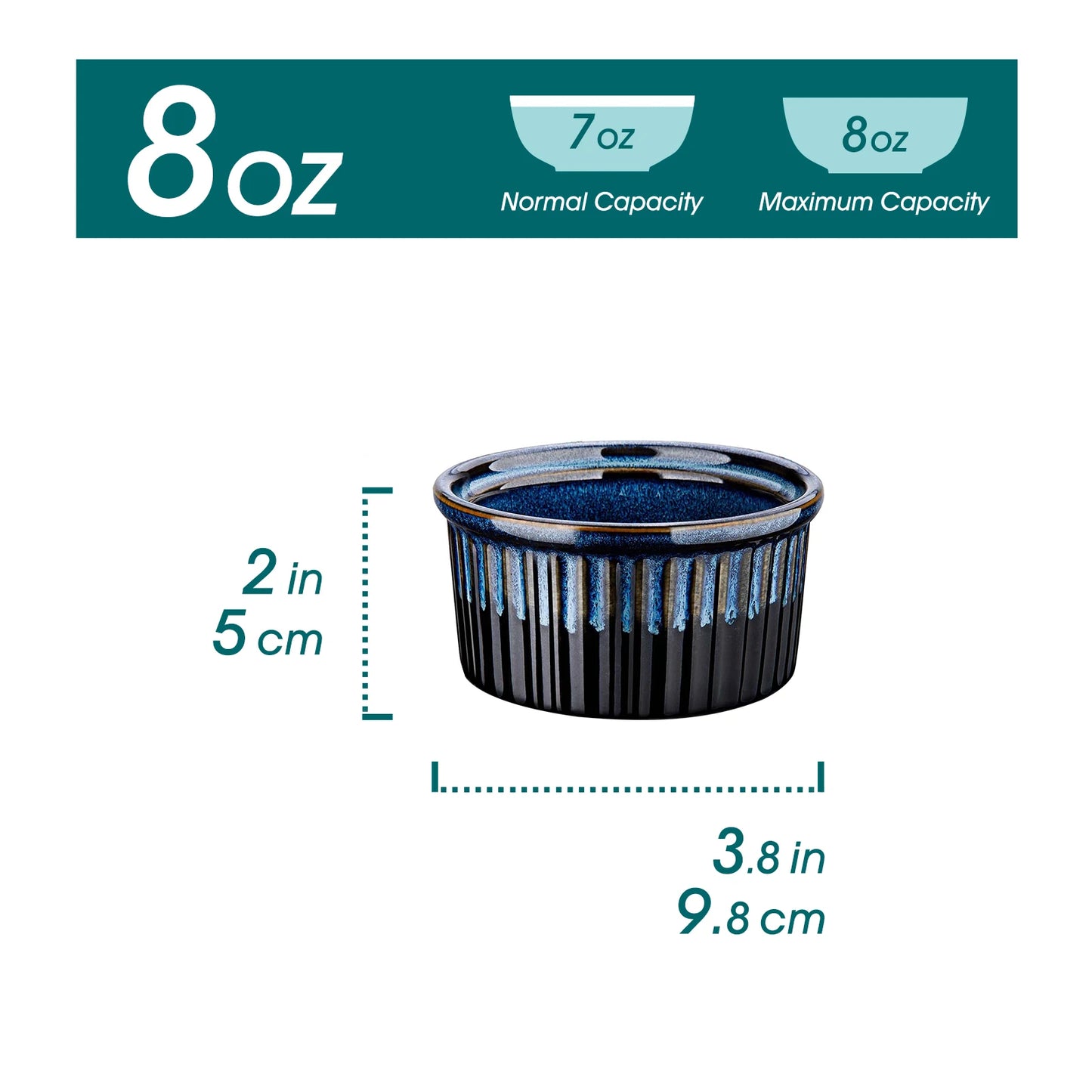 Vancasso Ceramic Ramekin Molds Heat Resistant Soufflé