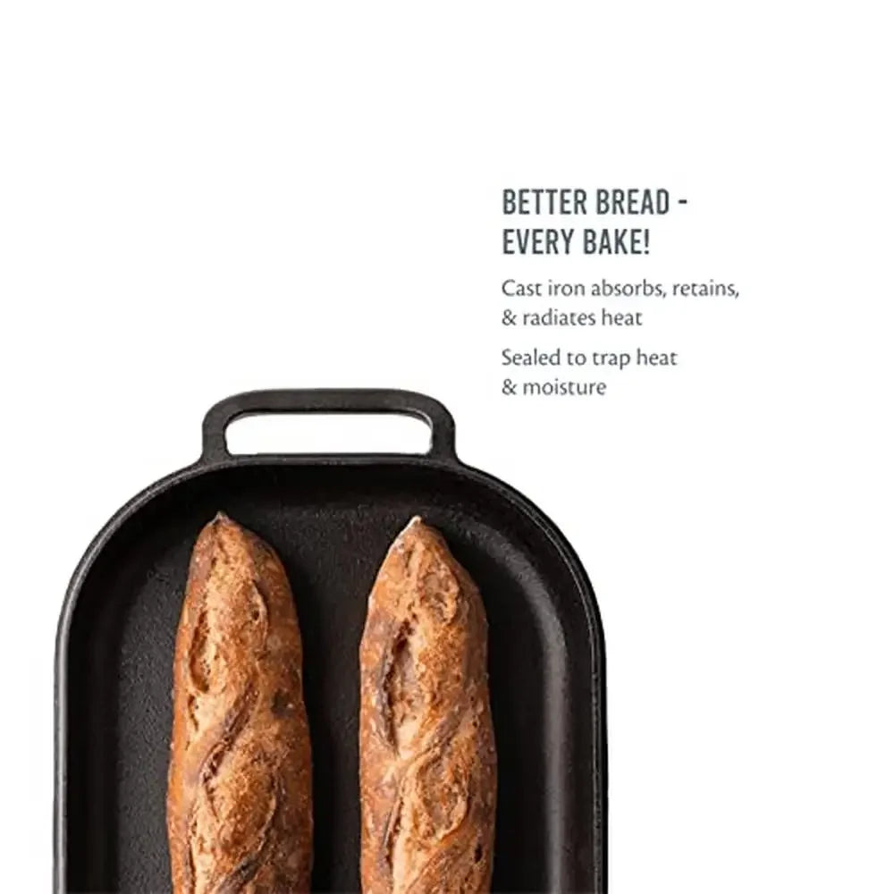 XMSJ Cast Iron Loaf Pan With Lid Homemade Bread Pan