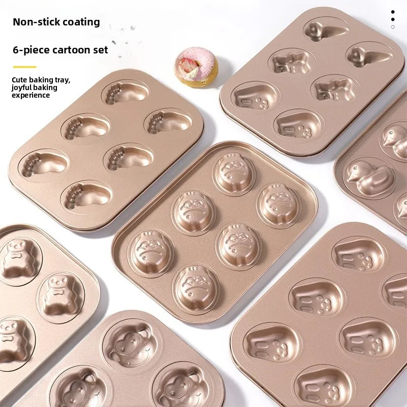 Others Cartoon Nonstick 6 Cavities Baking Mold for Oven Use