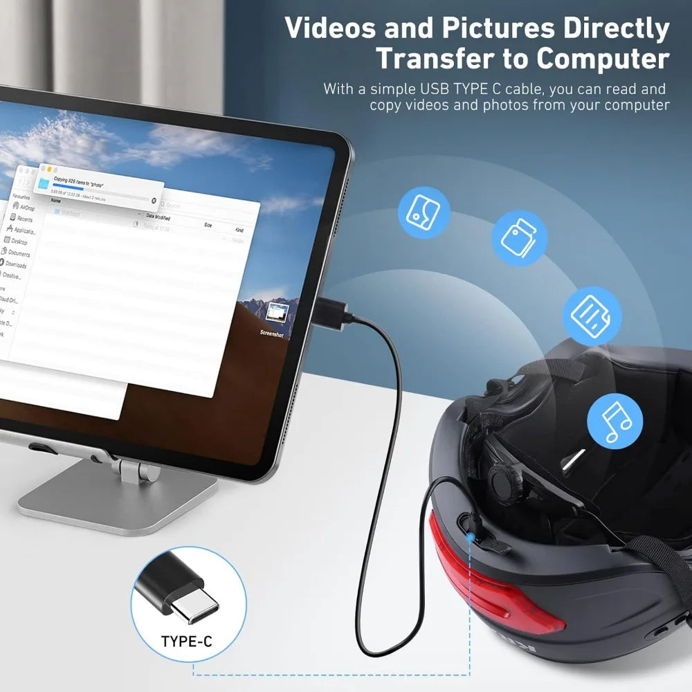 Hign-concerned 1080P Action Camera Bike Helmet Bluetooth