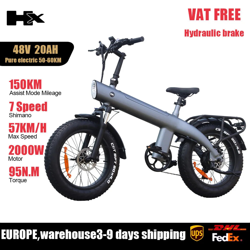 Huanci HX Q3 2000W Electric Fat Tire Ebike 48V 20Ah