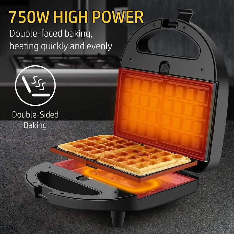 OIMG 3 In 1 Sandwich Maker Panini Press Waffle Iron