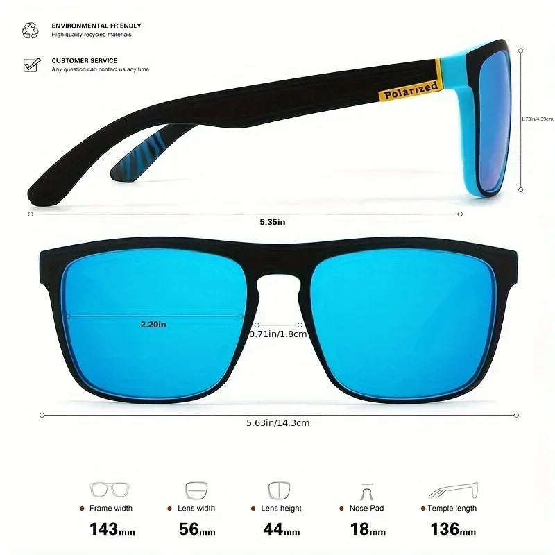 Vintage Square Polarized Sunglasses UV400 For Men Women