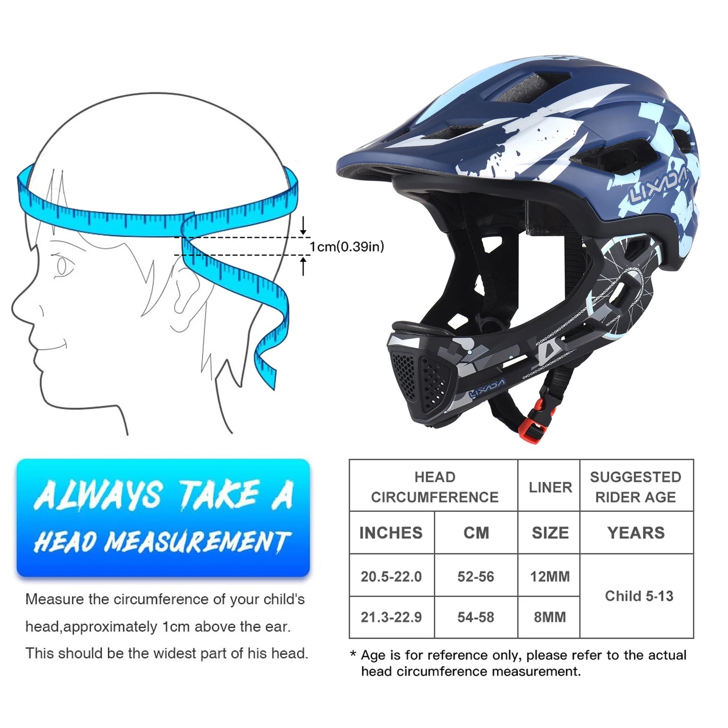 Hign-Concerned Kids Cycling Helmet Detachable Full Face