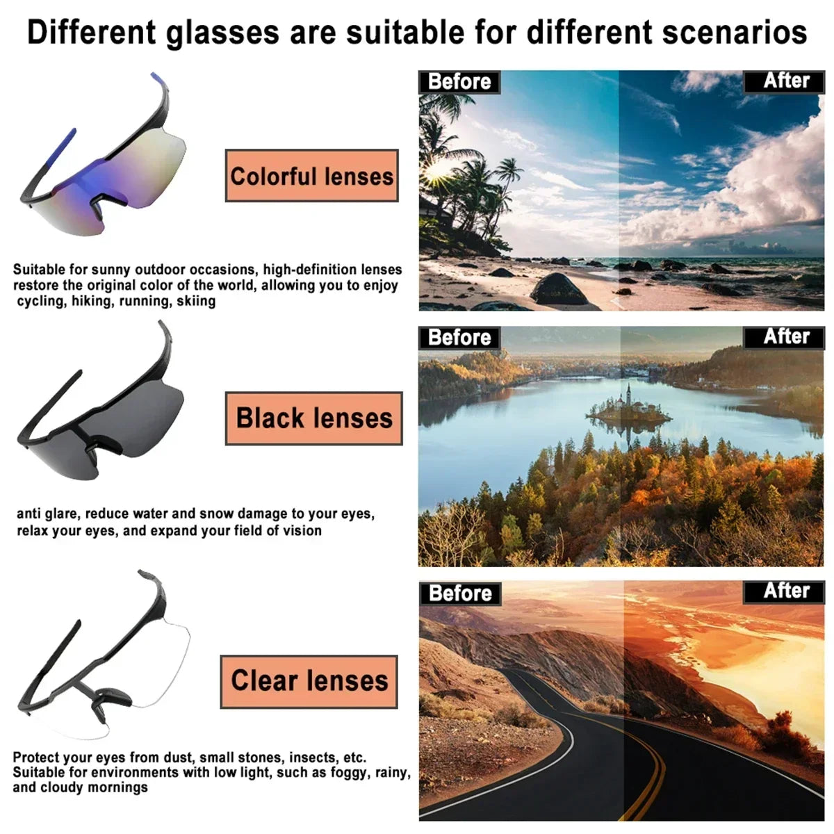 Riding Cycling Sunglasses MTB Glasses Outdoor Eyewear