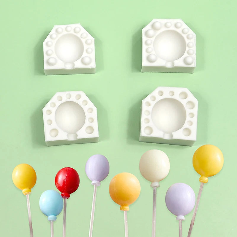 Cake Tools Mini 3D Oval Balloon Silicone Mold For Fondant