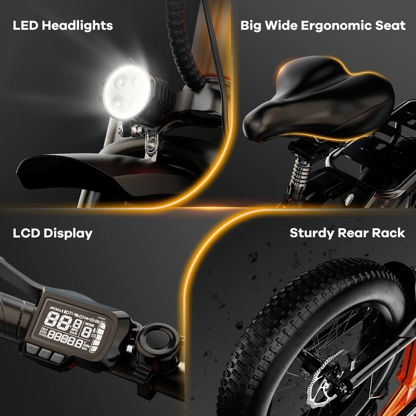 CYBERVELO 1000W Folding Electric Bike With 48V Battery