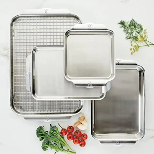 XMSJ Stainless Steel Baking Sheet Set 5 Piece Ovenware