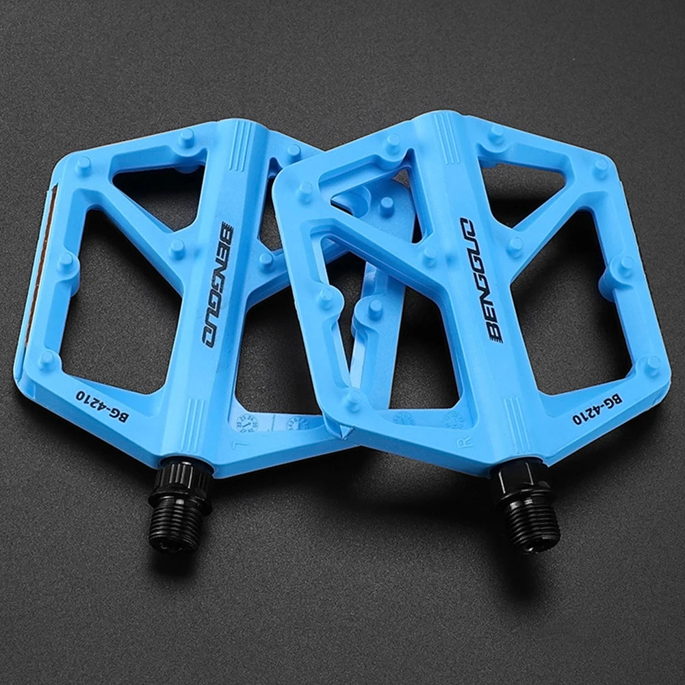 Nylon Bicycle Pedals With Reflector Dual DU Bearing