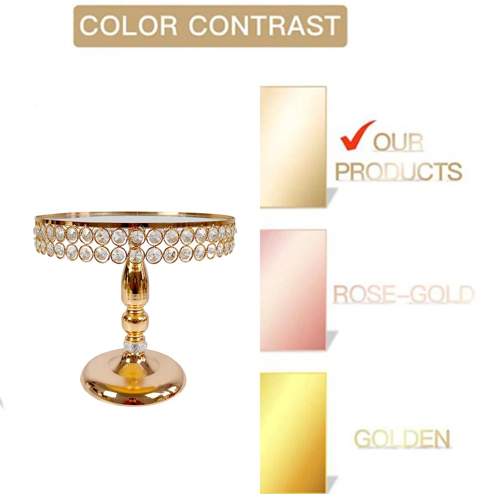 MYPOAYHODO Cake Stand Set Crystal Beaded Metal Displays