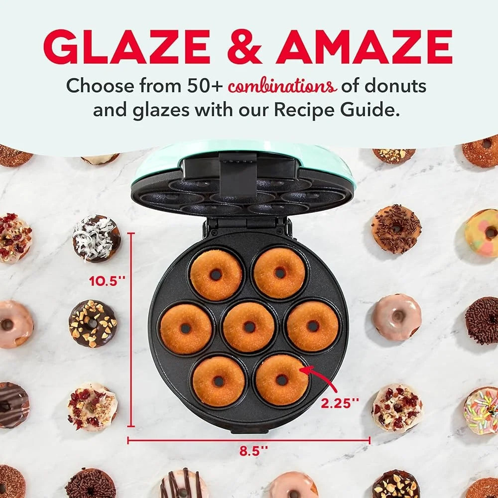 XMSJH Mini Donut Maker For Kids Breakfast Snack 7 Donuts