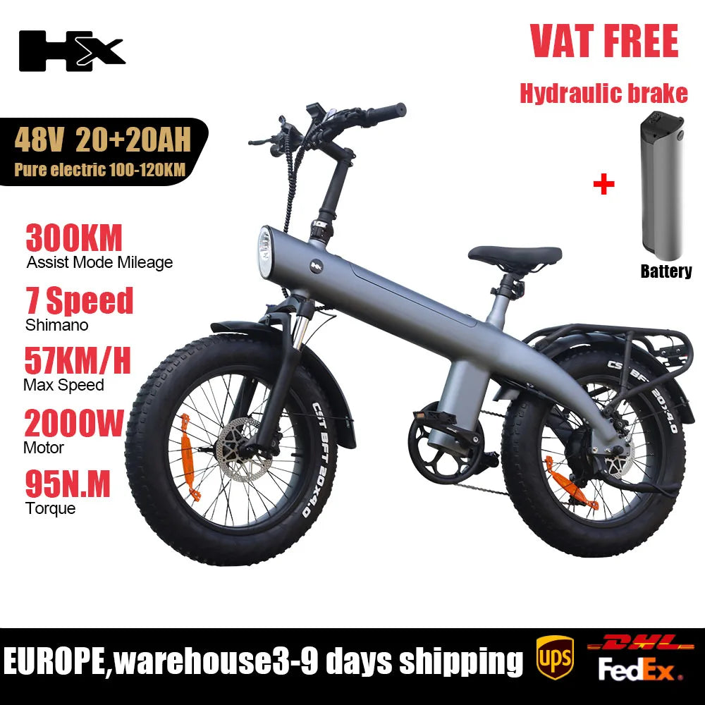 Huanci HX Q3 2000W Electric Fat Tire Ebike 48V 20Ah